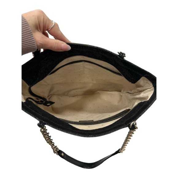 Kate Spade New York Metallic Priti Plisse Shoulder Bag MSRP $445 Black/Gold - Picture 16 of 16